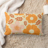 ボホボタニカルウォーターカラーオレンジイエローフローラ ランバークッション (ブランケット)