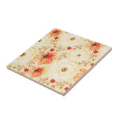 ボホボタニカルウォーターカラーオレンジクリームフローラ タイル (側面)