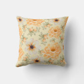 ボホボタニカルウォーターカラークリームオレンジフローラ クッション (裏面)