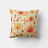 ボホボタニカルウォーターカラークリームオレンジフローラ クッション (裏面)