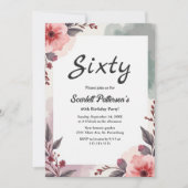 ボホボタニカルウォーターフローラ60誕生日 招待状 (正面)