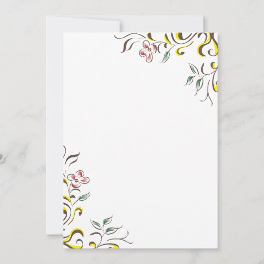 ボホボタニカルウォーター色フローラベビーシャワー 招待状 (裏面)