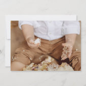 ボホボタニカルウォーター色ワイルドフラワーベビーシャワー 招待状 (裏面)