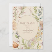 ボホボタニカルウォーター色ワイルドフラワー結婚ズ セーブザデート (正面)