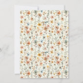 ボホボタニカルエレガントワイルドフラワーブライダルシャワー 招待状 (裏面)