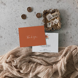 ボホボタニカルオータムフローラフラット結婚ズ サンキューカード