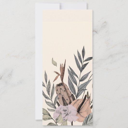 ボホボタニカルガーデン – フローライラストレーション 招待状 (正面)