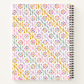 ボホボタニカルスケッチインパステルパーソナライズされたズ ノートブック (裏面)