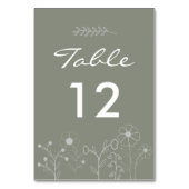 ボホボタニカルセージ緑の野結婚花 テーブルナンバー (裏面)