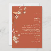 ボホボタニカルテラコッタ&クリームベビーシャワー 招待状 (正面)