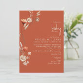 ボホボタニカルテラコッタ&クリームベビーシャワー 招待状 (スタンド正面)