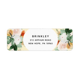 ボホボタニカルパステルイエローフローラ差出人住所 ラベル