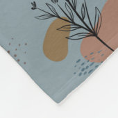 ボホボタニカルパターンモチャムースとアクセント フリースブランケット (角)