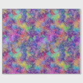 ボホボタニカルパープルヘイズろうけつ染めスタイル ラッピングペーパー (フラット)