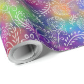 ボホボタニカルパープルヘイズろうけつ染めスタイル ラッピングペーパー (ロールコーナー)