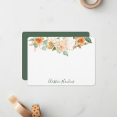 ボホボタニカルピーチウォーターパーソナライズされたカラー ノートカード (正面/裏面インサイチュ)