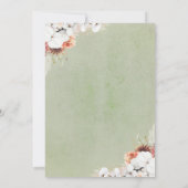 ボホボタニカルフローラテラコッタセージ結婚ズ 招待状 (裏面)