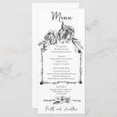 ボホボタニカルフローラヴィンテージウェディングメニュー メニュー (正面/裏面)