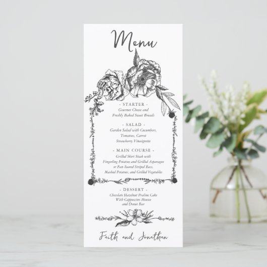 ボホボタニカルフローラヴィンテージウェディングメニュー メニュー (スタンド正面)