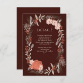 ボホボタニカルブラウンとクリーム結婚ズ詳細 エンクロージャーカード (正面/裏面)
