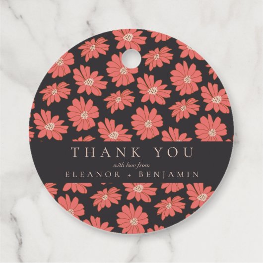 ボホボタニカルブラックレッドカスタムウェディングありがとう フェイバータグ (裏面)