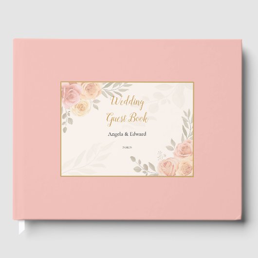 ボホボタニカルホワイトピンクポーズ ゲストブック (正面)