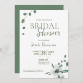 ボホボタニカルユーカリブライダルシャワーカスタム 招待状 (正面/裏面)