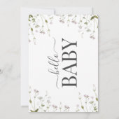 ボホボタニカルワイルドフラワーフローラベビーシャワー 招待状 (裏面)