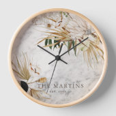 ボホボタニカル大理石ファミリー名成立年 壁時計 (正面)