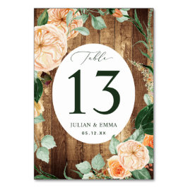 ボホボタニカル素朴木目緑カスタム草 テーブルナンバー