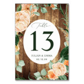 ボホボタニカル素朴木目緑カスタム草 テーブルナンバー (裏面)