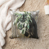 ボホボタニカル緑のハーブ納屋の木の光 クッション (ブランケット)