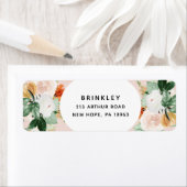 ボホボタニカル赤面ピンクフローラ差出人住所 ラベル (インサイチュ)