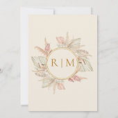 ボホボタニカル |ほこりっぽいバラ伝統的結婚ズ 招待状 (裏面)