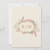 ボホボタニカル |アイボリーシンプル伝統的結婚の 招待状 (裏面)