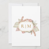 ボホボタニカル |シンプル伝統的結婚の 招待状 (裏面)