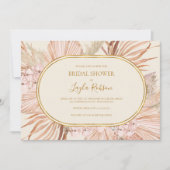 ボホボタニカル |緑の水平ブライダルシャワー 招待状 (正面)