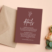 ボホボタニックマウヴ結婚ズ詳細 エンクロージャーカード