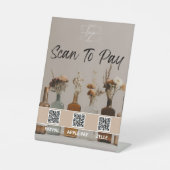 ボホボトル | 花 | QRコード | 支払い記号 台座サイン (正面)