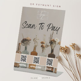 ボホボトル | 花 | QRコード | 支払い記号 台座サイン