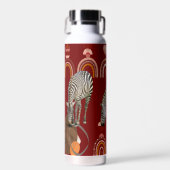 ボホボヘミアの動物レインボーモダンアートゼブラス ウォーターボトル (正面)