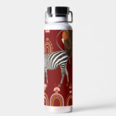 ボホボヘミアの動物レインボーモダンアートゼブラス ウォーターボトル (背面)