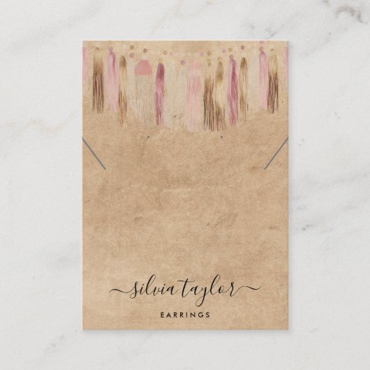 ボホボヘミアンクラフト紙イヤリングネックレスディスプレイ 名刺 (正面)