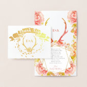 ボホボヘミアンディアアントラーとバラピンク結婚ズ 箔カード (ディスプレー)