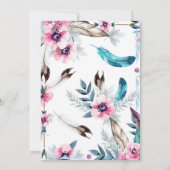 ボホボヘミアントライバルフローラウォーター誕生日 招待状 (裏面)