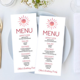 ボホボヘミアンピンクサンバースデーパーティードフード メニュー