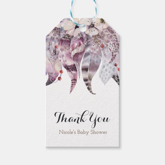 ボホボヘミアンフェザーシックグラム素朴の好意 ギフトタグ (正面)