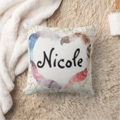 ボホボヘミアンフェザーハート金ゴールド幾何学的モダン クッション (ブランケット)