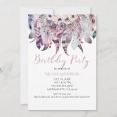 ボホボヘミアンフェザーバースデーパーティ招待状 招待状 (正面)