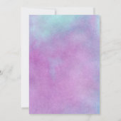 ボホボヘミアンフ結婚ェザーズパープルアンドブルー 招待状 (裏面)